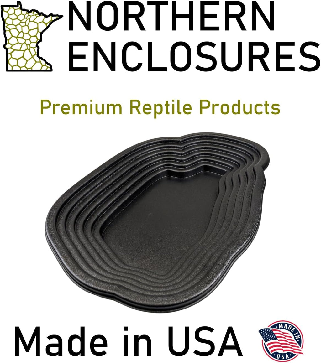 XLarge Reptile Bathing Pool Reptile Feeding Dish Water Bowl with Steps Aquarium Ornament for Gecko, Snake, Turtle, Bearded Dragon, Lizard Bath