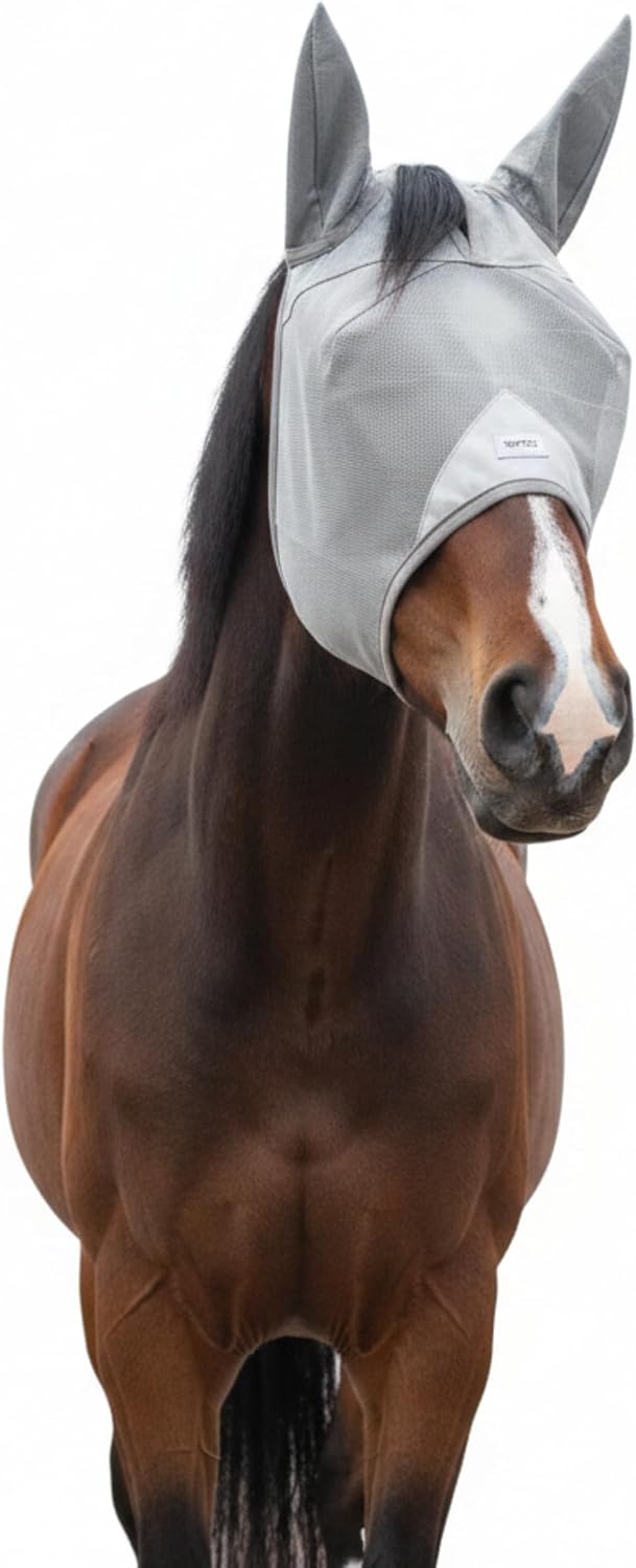 Cob Fly Mask with Ears, UV Protection, Breathable Mesh