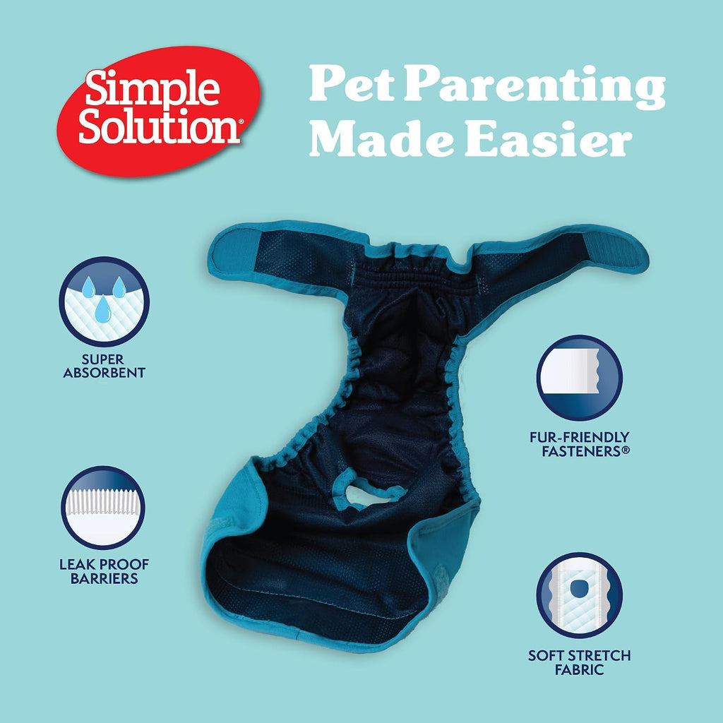 Simple Solution Washable Female Dog Diaper, Reusable Dog Diaper, M, 1 Count
