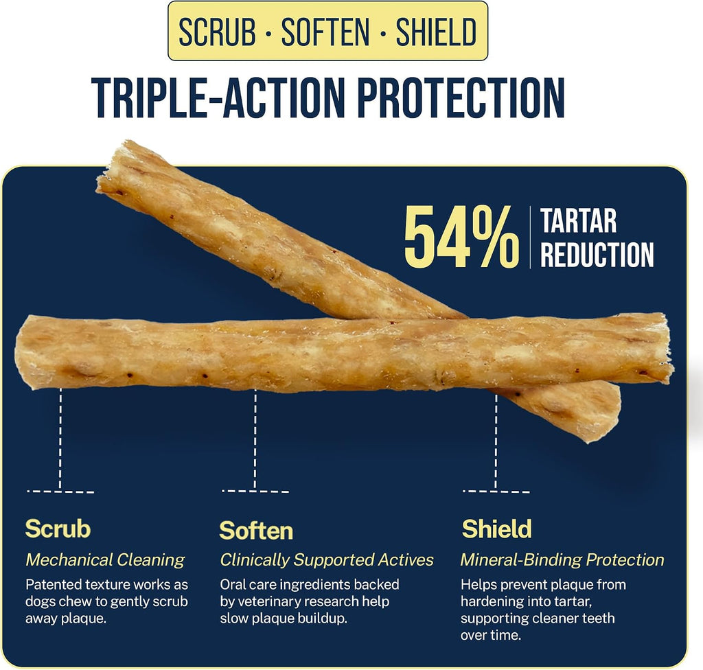 Tartar Shield® Soft Rawhide Dental Chews, Small Dogs, VOHC Accepted, 30 ct