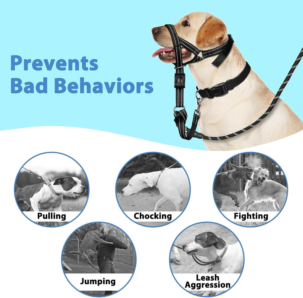 BARKLESS Soft Dog Head Collar, Patented Padded No Pull Training Head Halter