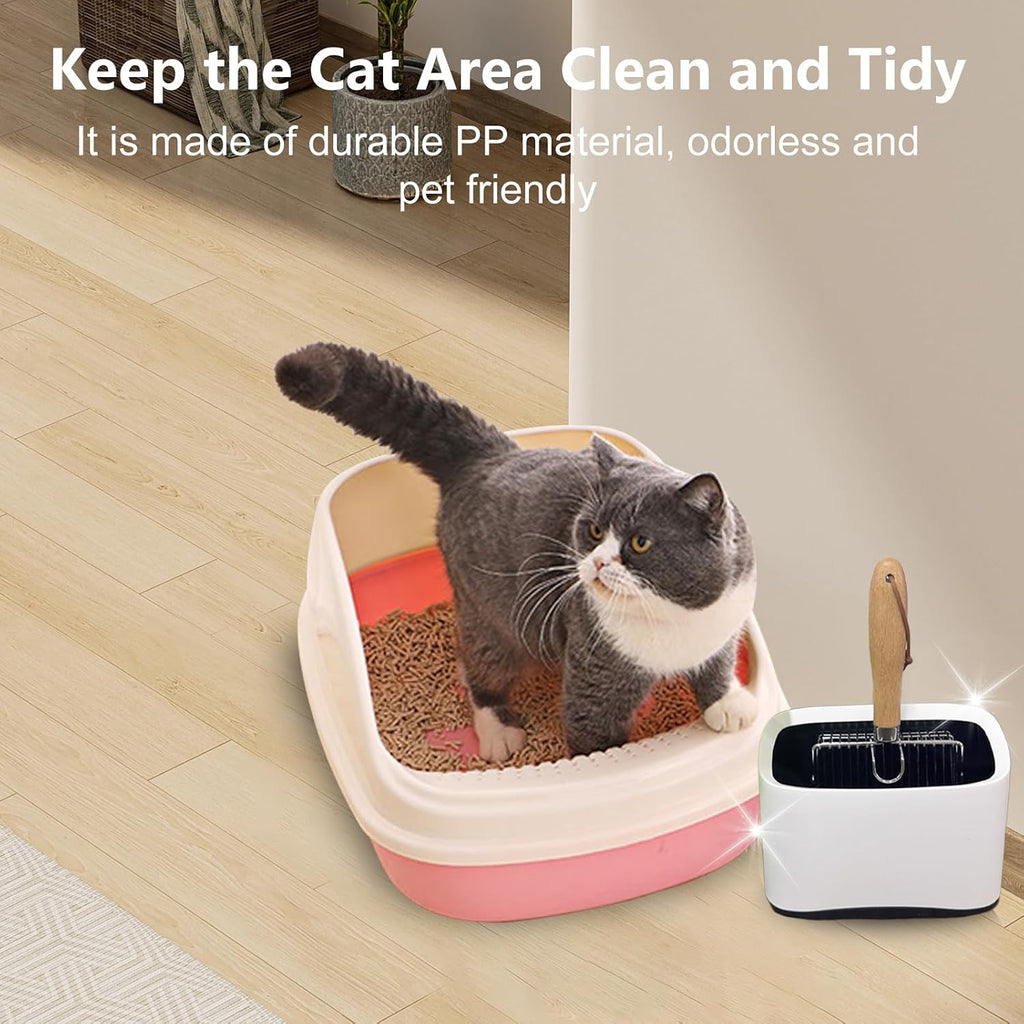 Cat Litter Scoop Holder, Scooper Storage Caddy, Scoop Stand, White