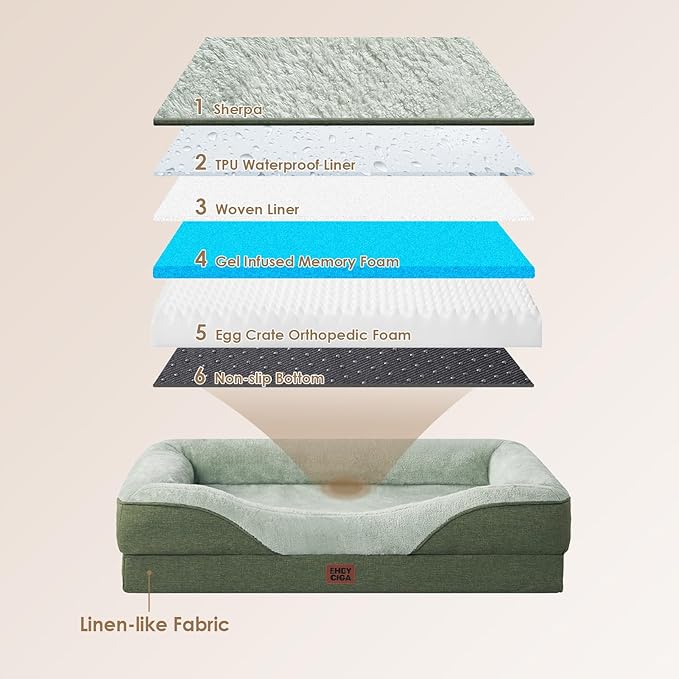 EHEYCIGA Orthopedic XL Dog Bed for Large Sized Dog, Waterproof Liner & Washable - Image 5