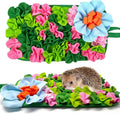 Hedgehog Foraging Mat Enrichment Toy, with Non-Slip Bottom for Hedgehogs, Rabbits, Guinea Pigs, Hamsters, Hedgehogs Cage Accessories Interactive Feeding & Sensory Play Mat (Floral, 17.7x9.8 Inches)