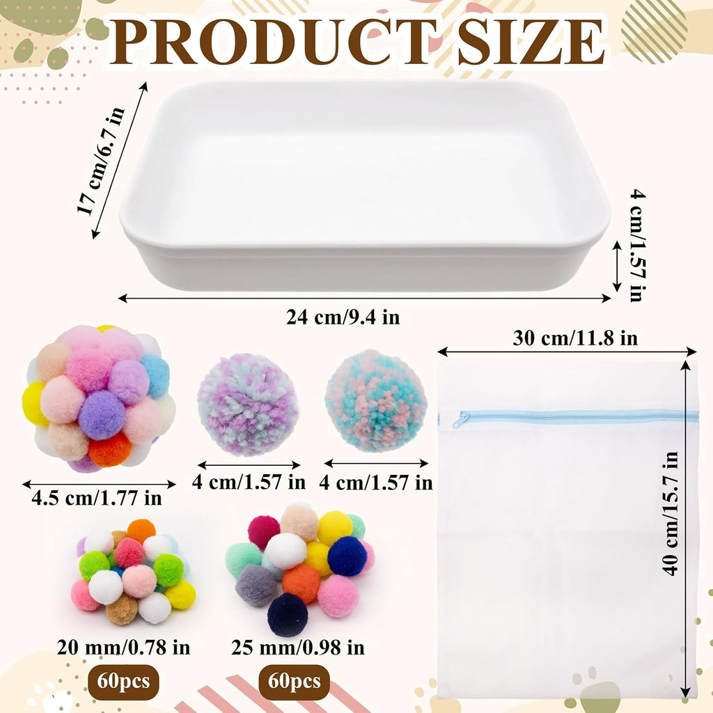 Hedgehog Cage Dig Box Enrichment Hedgehog Accessories Laundry Bag Dig Tray Toys with Multicolor Plush Balls and Bell Balls, Suitable for Hedgehogs, Hamsters, Ferrets and Other Small Animals