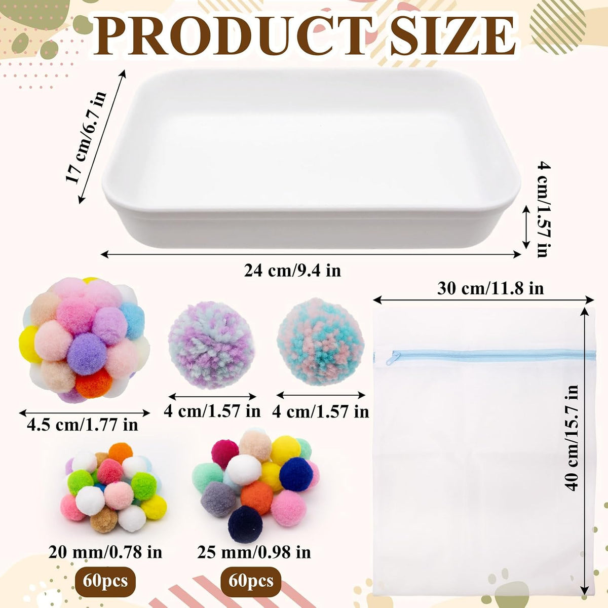 Hedgehog Cage Dig Box Enrichment Hedgehog Accessories Laundry Bag Dig Tray Toys with Multicolor Plush Balls and Bell Balls, Suitable for Hedgehogs, Hamsters, Ferrets and Other Small Animals