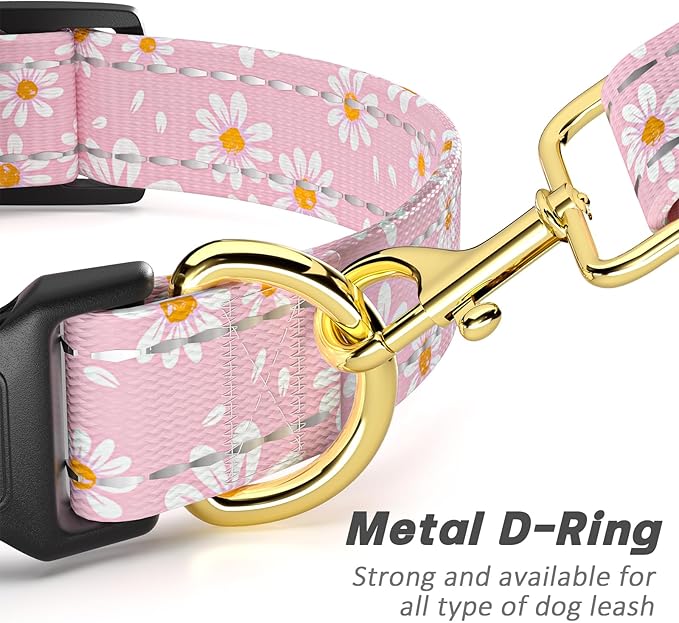 Reflective Dog Collar for Extra Small Dogs, Cute Daisy Theme Adjustable - Image 5