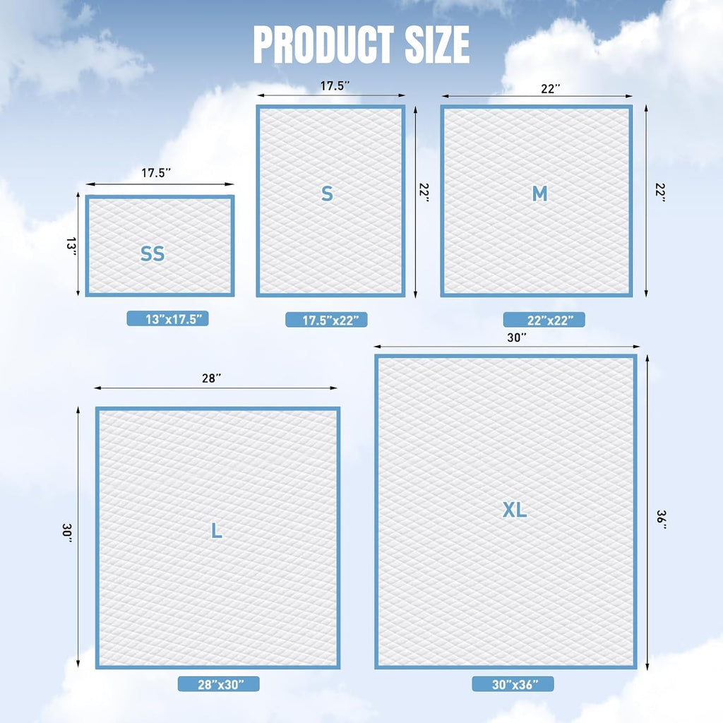 80 Packs 30"x36" Disposable Puppy Pads, Dog Training Pads, Super Absorbency Disposable Underpads with Leak-Proof and Odor Control, Disposable Training Pads for Puppies, Dogs, Cats, Rabbits