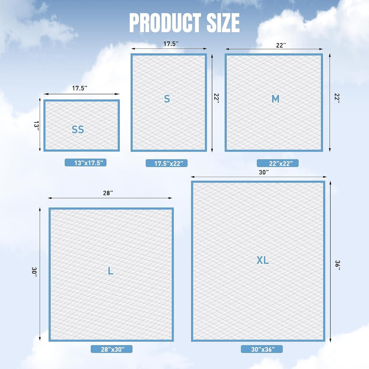 80 Packs 30"x36" Disposable Puppy Pads, Dog Training Pads, Super Absorbency Disposable Underpads with Leak-Proof and Odor Control, Disposable Training Pads for Puppies, Dogs, Cats, Rabbits