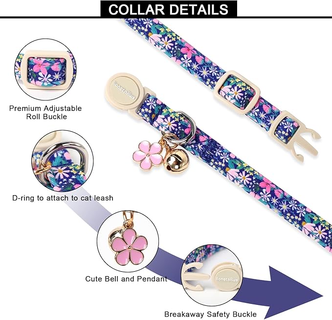 Lionet Paws 2pcs Pack Cotton Cat Collars, Breakaway Buckle - Image 4
