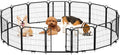 24 16PCS Pet Cage, 16-Panel Heavy-Duty Dog Playpen, Escape Proof Dog