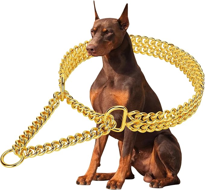 Gold 18K Gold Dog Chain Collar by KINGOLDOS