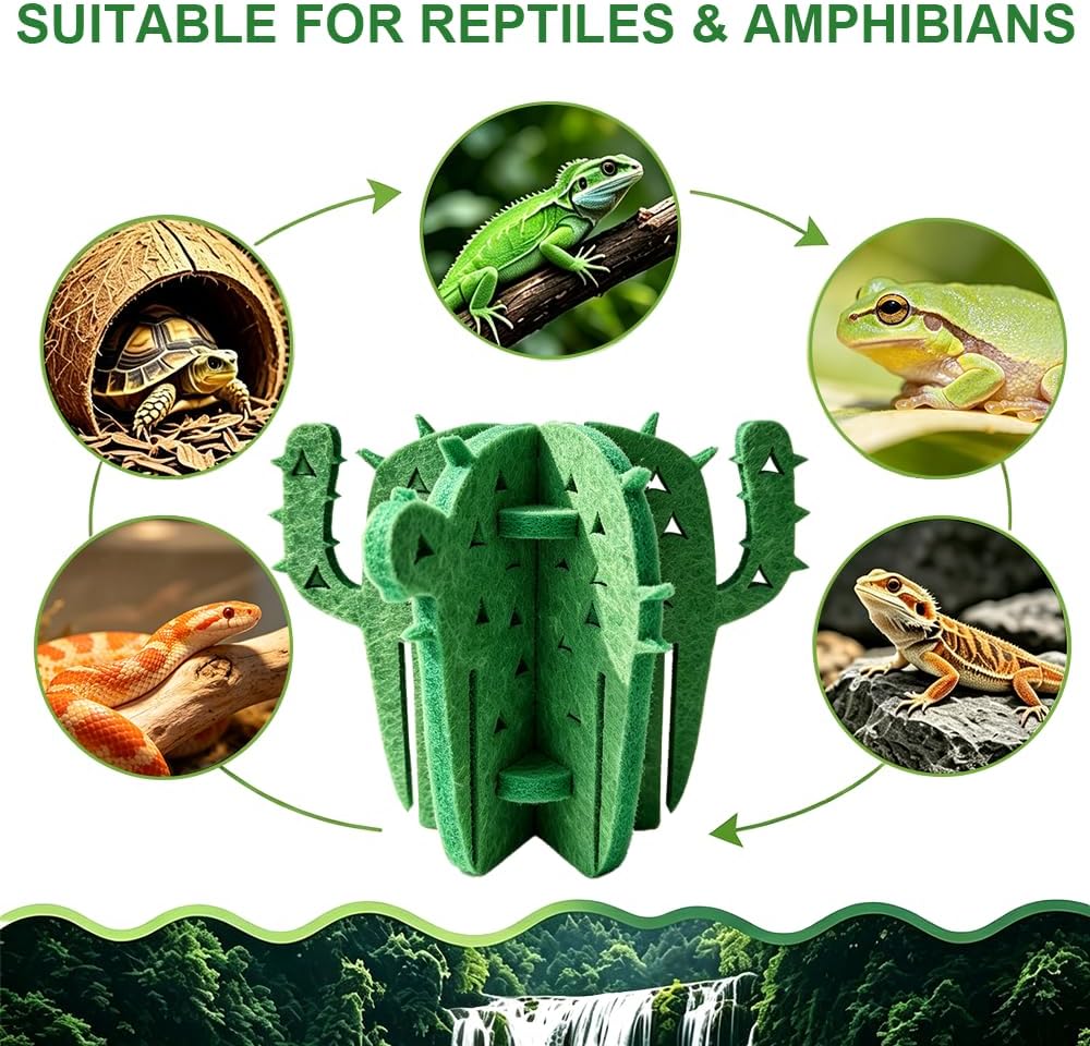 MIUPOO Humidity Boosting Cactus Terrarium Decoration for Reptile
