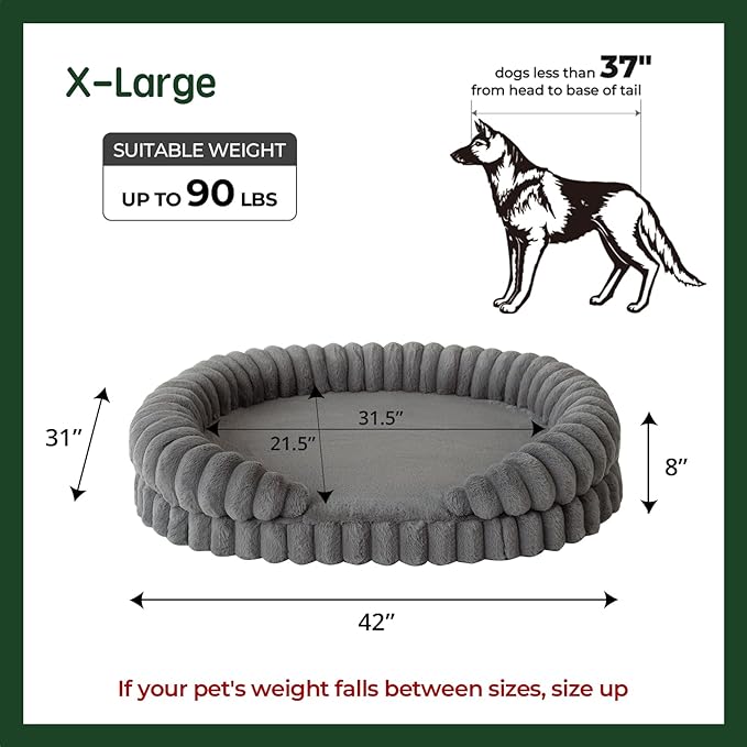 BALANCE Calming Dog Bed for Extra Large Dogs, 42 Inches Oval Washable XL Pet Bed - Image 5