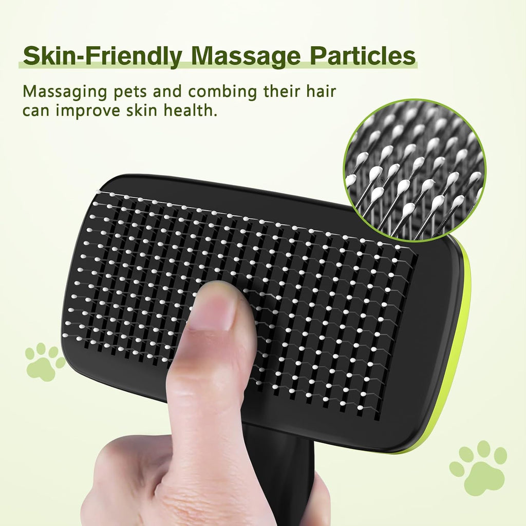Pet Grooming Tool Bundle: Self-Cleaning Pet Brush + Steam Slicker Brush