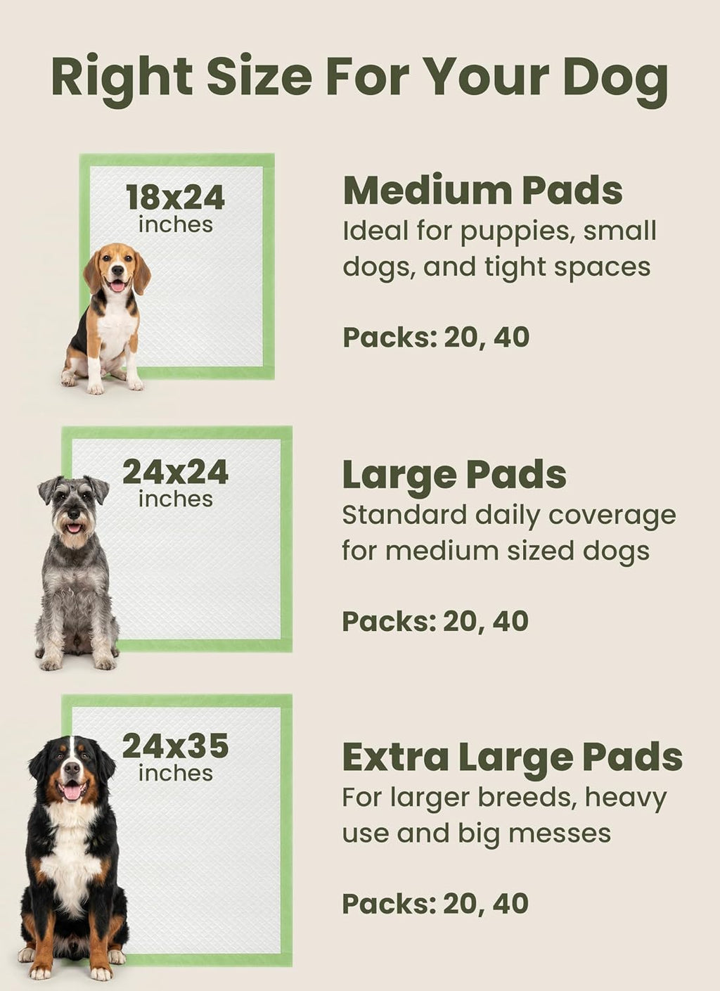 Pogi's Dog Pee Pads with Adhesive Tabs, Large 24 x 24 in, 20 Pads