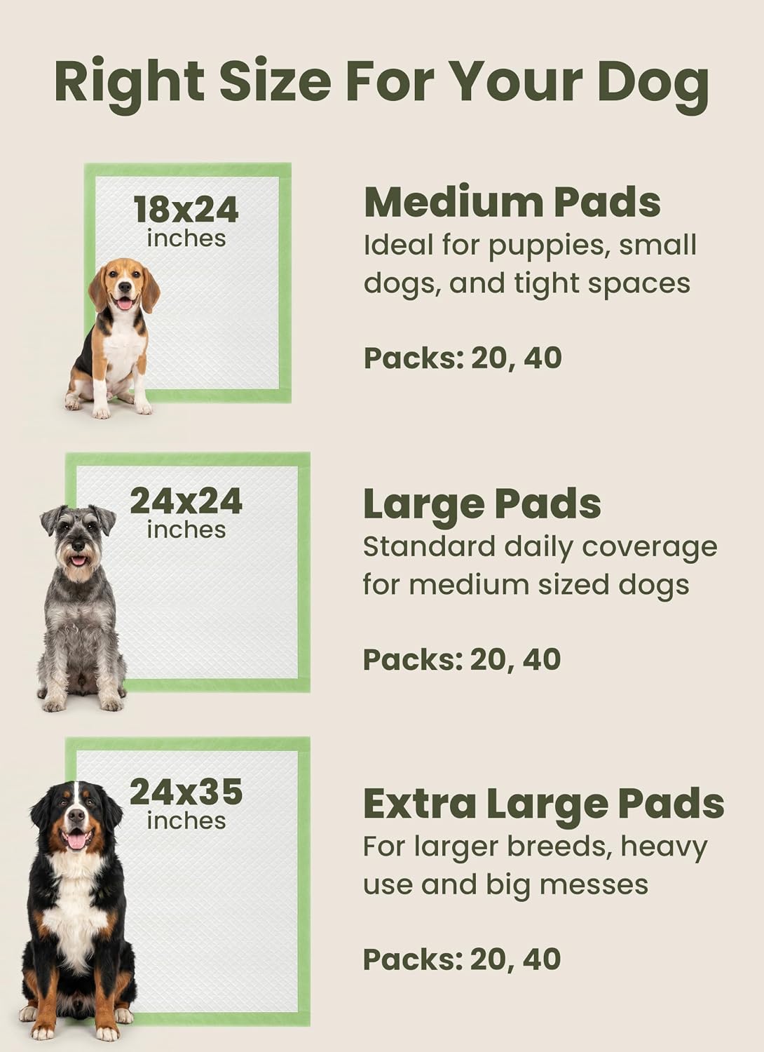 Pogi's Dog Pee Pads with Adhesive Tabs, Large 24 x 24 in, 20 Pads