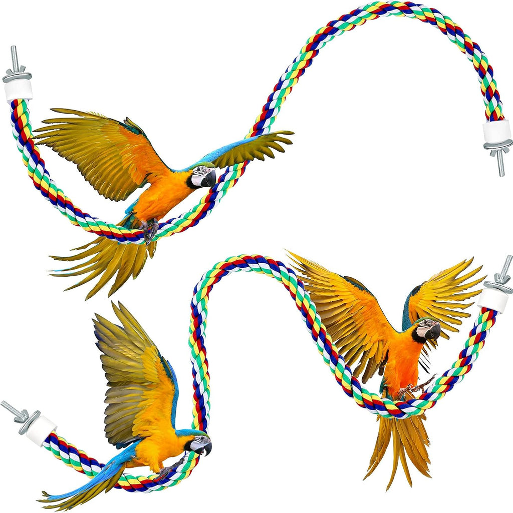 2 Pcs Bird Rope Perches Climbing Rope Bird Cage Accessories, 21.6 Inch