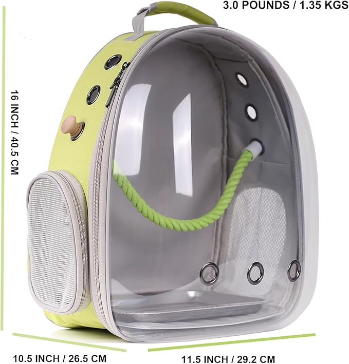 Bird Travel Backpack Carrier, Space Capsule Astronaut Liked Vet Carry Book Bag - Image 2