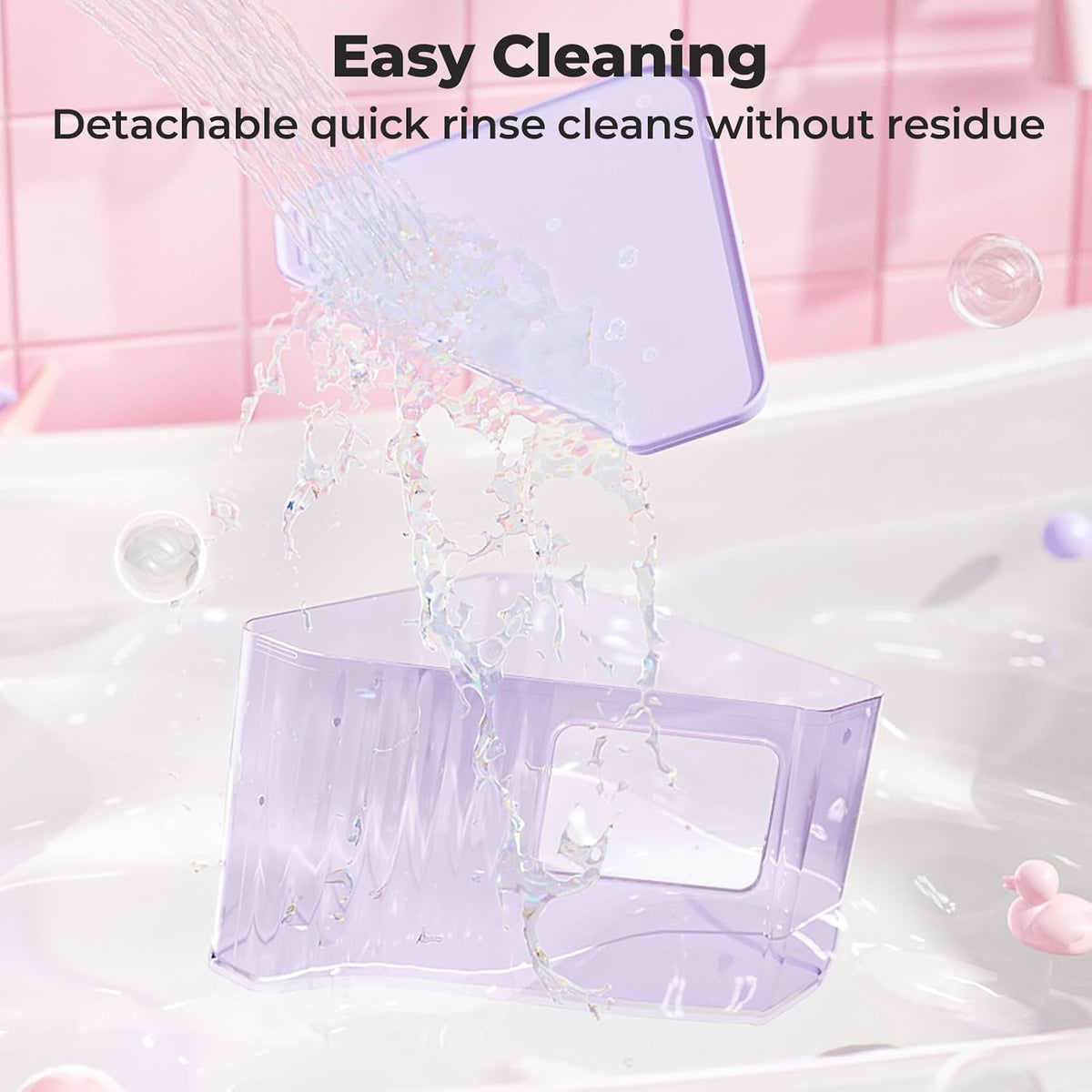mini&moe Hamster Sand Bath Container - Small Animal Bathroom Shower Room Large Space Corner Digging Box with Cleaning Scoop Rat Dust Bath House for Guinea Pig, Hedgehog, Gerbil
