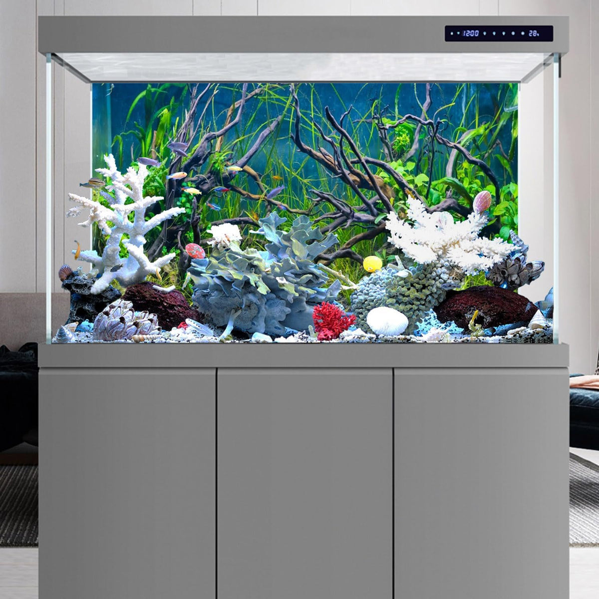 60x24 inches Tropical Fish Tank Background Aquatic Plant Aquarium Backdrop