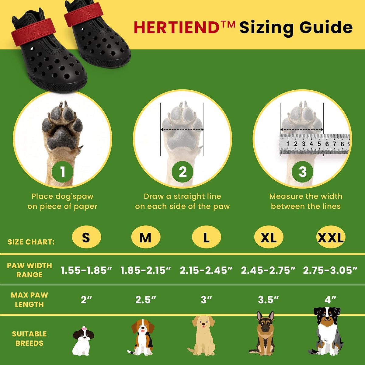 Dog Shoes for Hot Pavement - Comfortable Paw Protection for Medium & Large Dogs, Adjustable Strap & Non-Slip, Easy-Clean, Outdoor Sports Boots, Dog Booties for Summer Rain (Black, L)