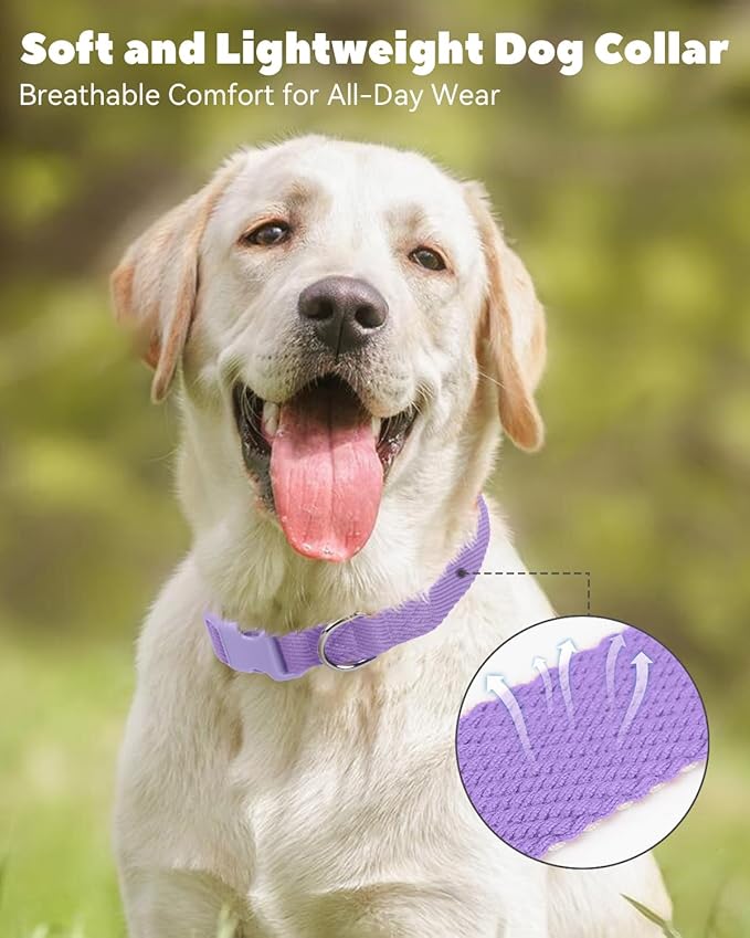 Dynmeow Soft and Breathable Cotton Dog Collar, Durable Adjustable Heavy-Duty - Image 6