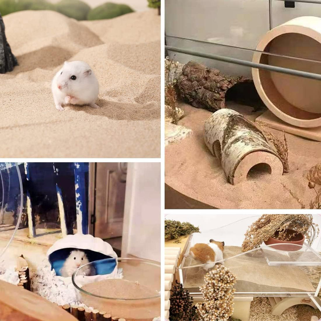 Hamster Bath Sand, 7.7lb Dust Free Desert Sand or Potty Litter Sand for Hamster Chinchillas Gerbil Syrian Mice Small Animals(Beige)