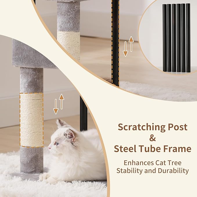 Heybly Cat Tree, 49.2 Inches Cat Tower - Image 8