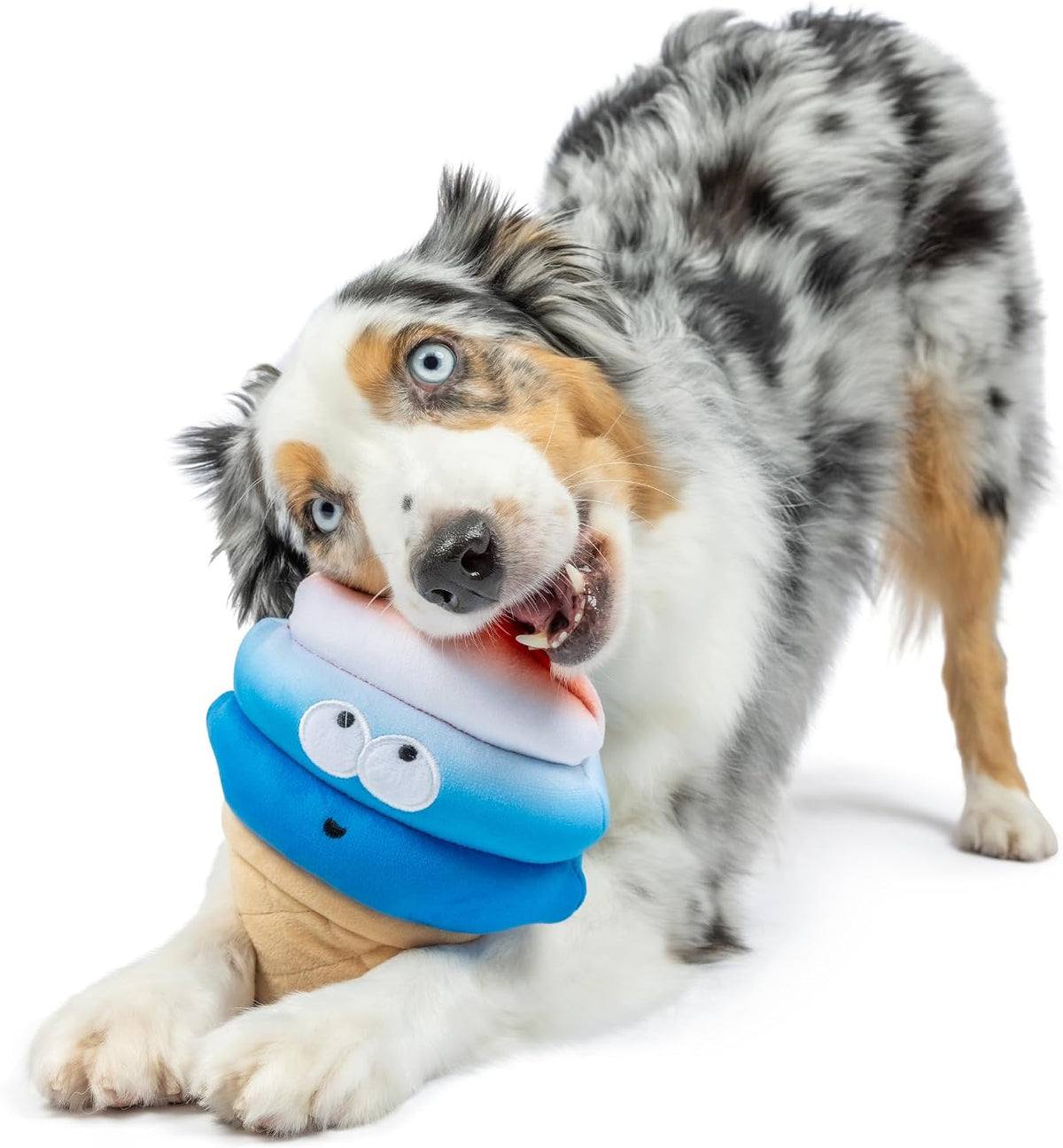 Huxley & Kent Power Plush Squeaky Dog Toy, Fro-Yo Pawtriot Cone, Large