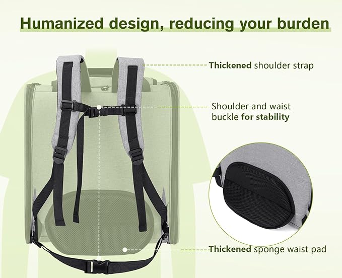Pecute Cat Backpack with Widened Interior Space, Upgraded Dog Backpack Carrier - Image 6