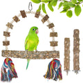Bird Perch Swing, Large Natural Wood Parrot Toys, 1PC Parrot Swing and 2PCS Perches, Bird Cage Accessories