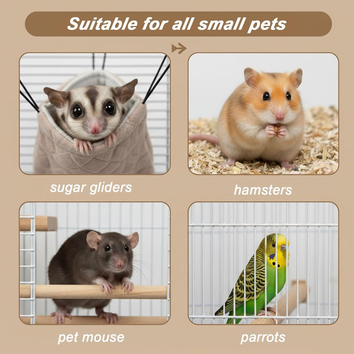 Sugar Glider Grooming Wrap with Nail Clipper, Small Pet Restraint Bag for Safe Nail Trimming & Stress-Free Care,for Sugar Glider, Hamster,Guinea Pigs,Squirrel,Bearded Dragon