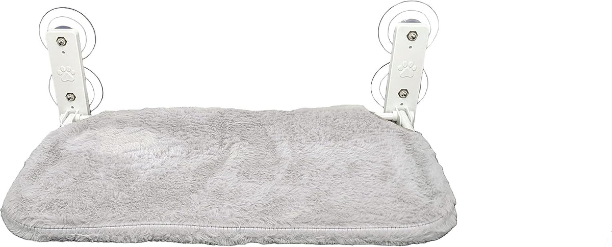 Family Safe Cordless Portable Foldable Cat Window Perch Hammock with Metal Frame, Strong Suction Cups, and 2 Fabric Covers for Indoor Cats - Medium