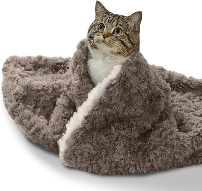 Cat Blanket for Indoor Cats Ultra-Soft Plush Small Blanket Machine Washable by NODARKO