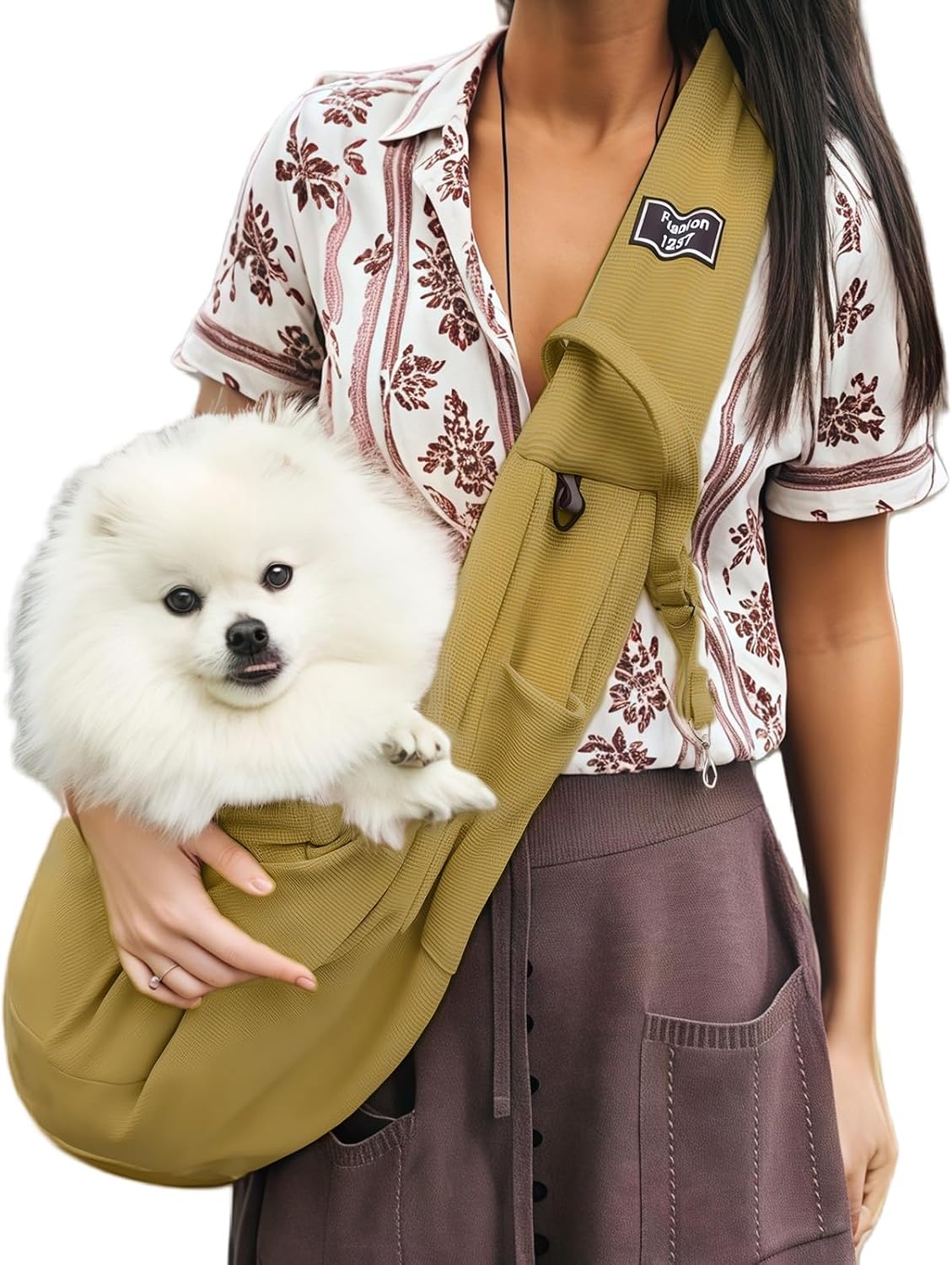 Dog Sling Carrier Soft Breathable for Small Dogs Cats 3-12 lbs,Pink