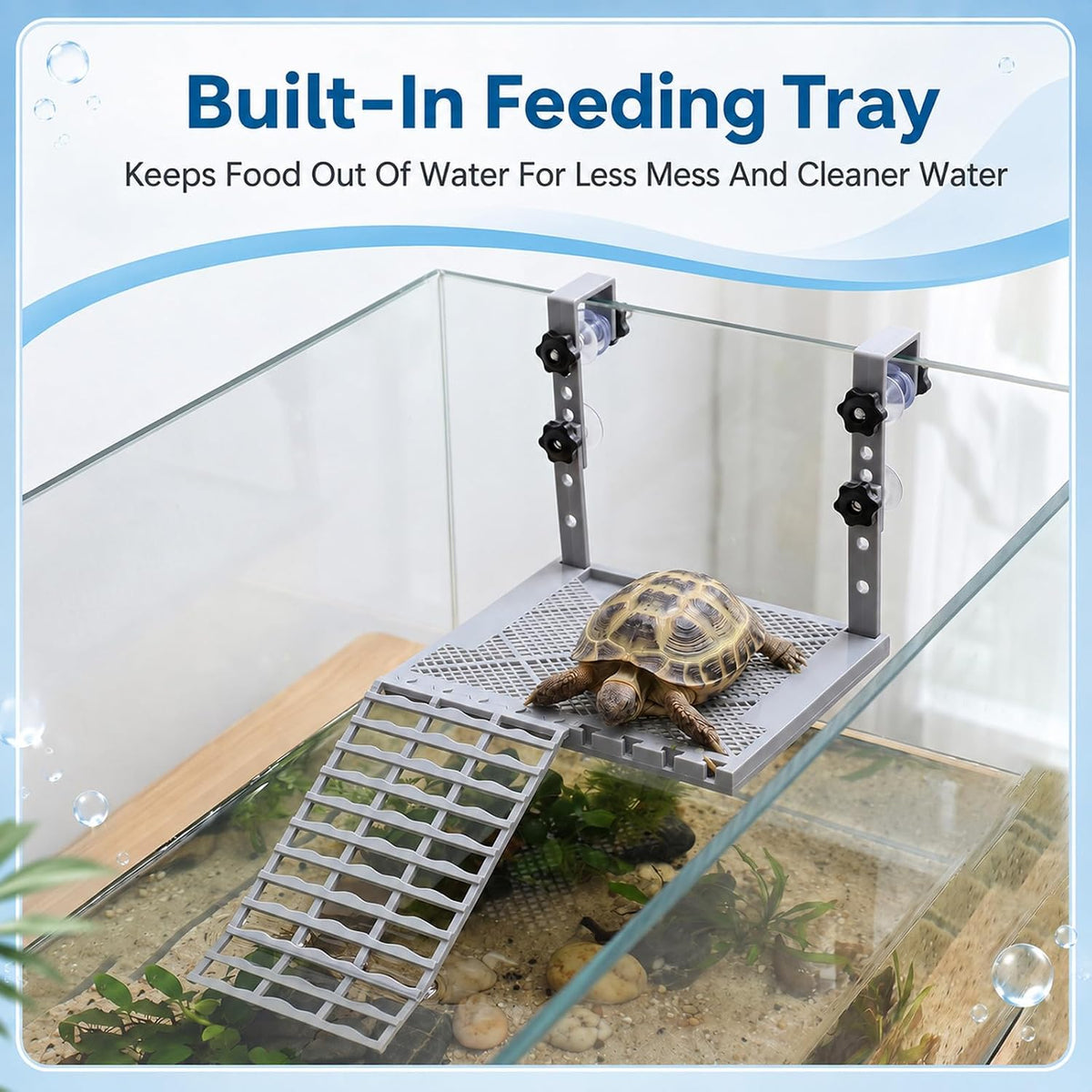 Hanging Turtle Basking Platform with Ramp, Non-Slip Ramp Terracex