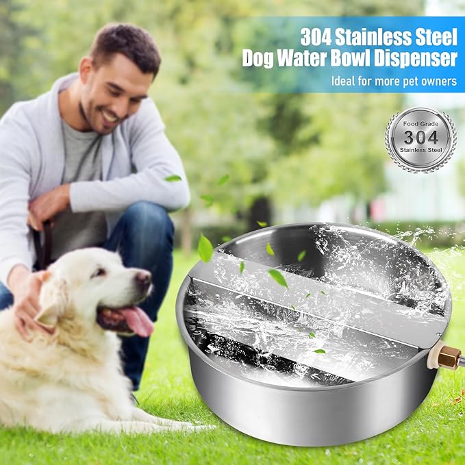 Automatic Dog Water Bowl Dispenser Large Breed Stainless Steel Auto Fill Dog - Image 3