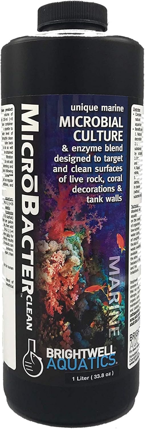 Brightwell Aquatics MicroBacter Clean Marine Aquarium Cleaner Aid, 250 ml