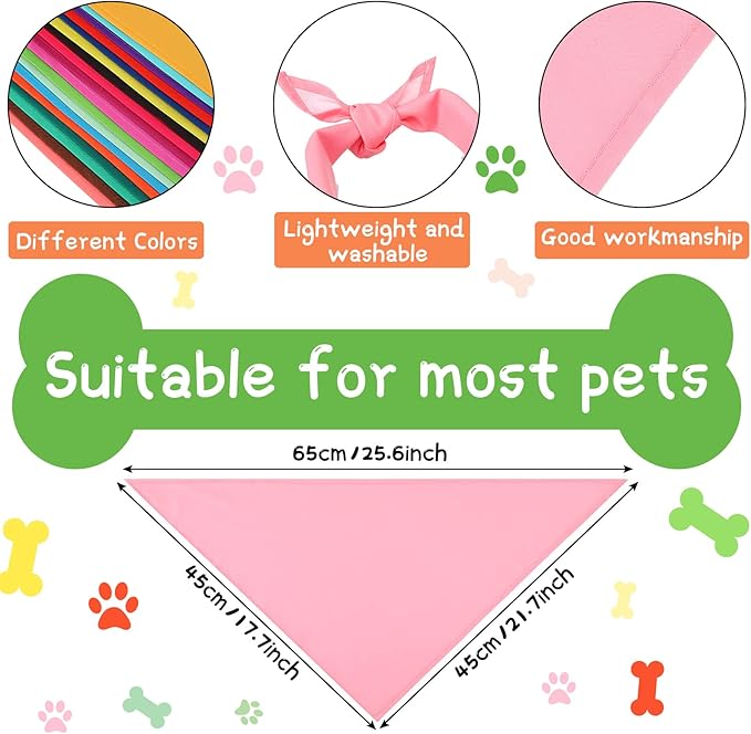 Kacctyen 100 Pieces Dog Bandanas Bulk Plain Blank Heat Transfer Triangle Dog - Image 3