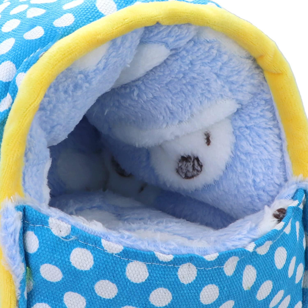 Wontee Hamster Bed Hideout Sugar Glider Hammock Small Animal Warm Bed House for Hamsters Hedgehogs Sugar Glider Gerbils Mice (Large, Blue)