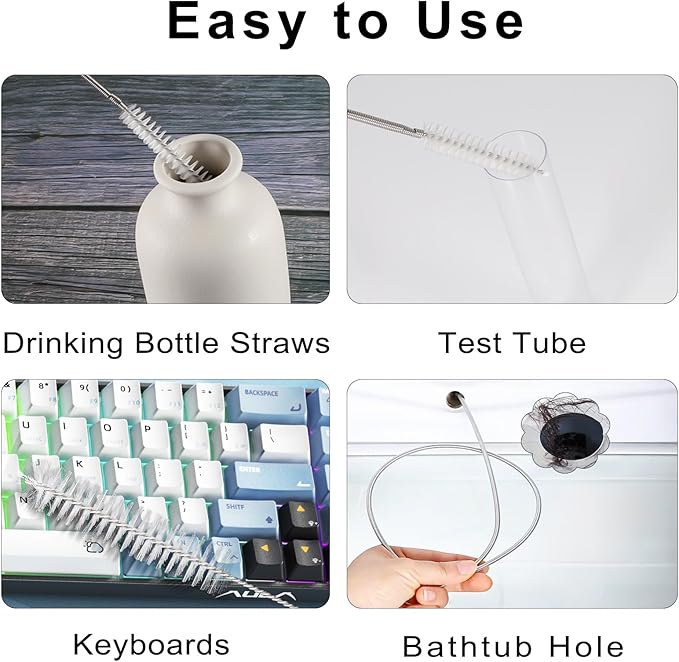 CiaraQ Bottle Cleaning Brushes, 8 Inch Nylon Tube Brush Set & A Flexible Long - Image 7