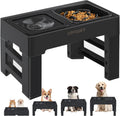 URPOWER 2-in-1 Elevated Slow Feeder Dog Bowls with No-Spill Water Bowl