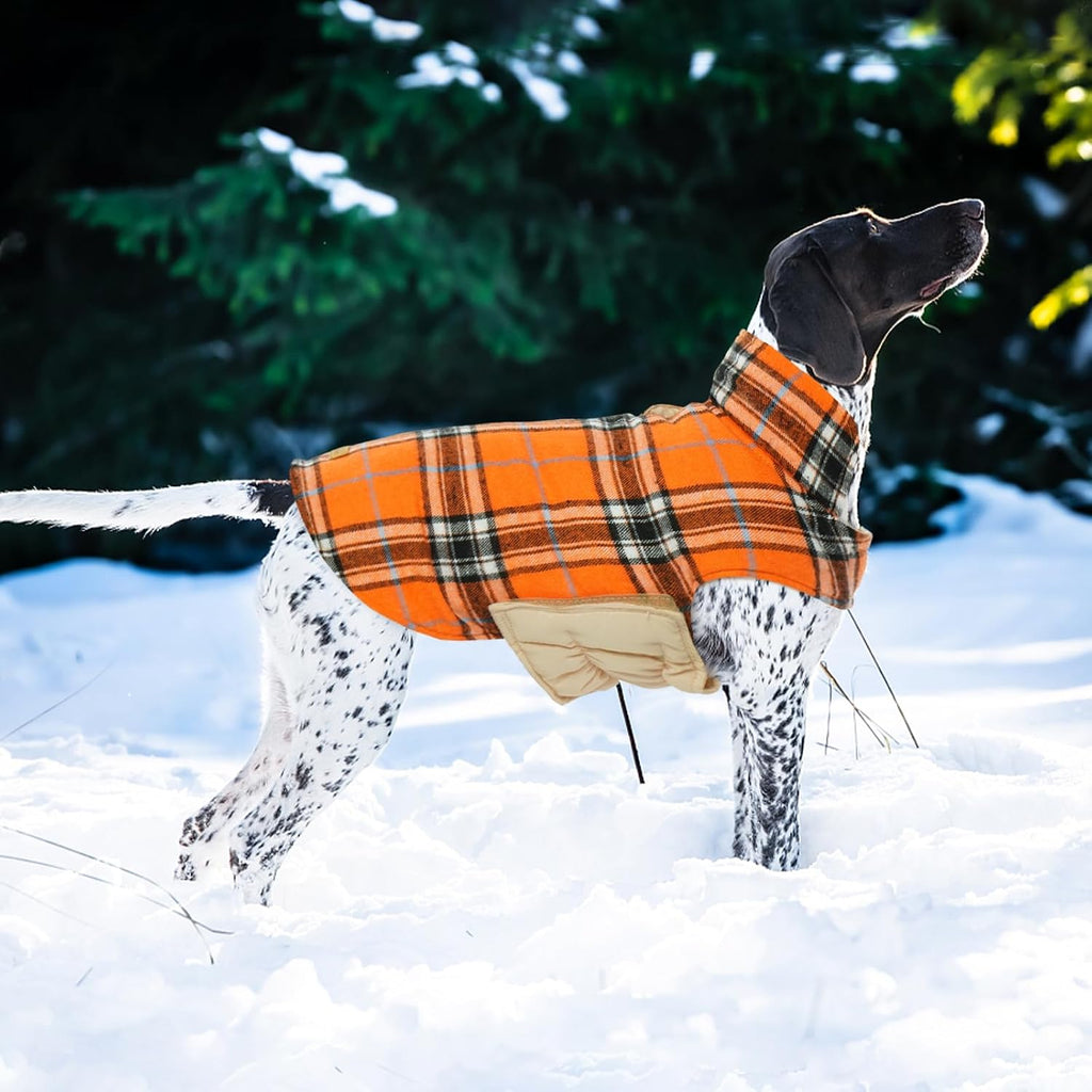 Kuoser Waterproof Dog Coat, Warm Reversible Dog Jacket with Leash Hole
