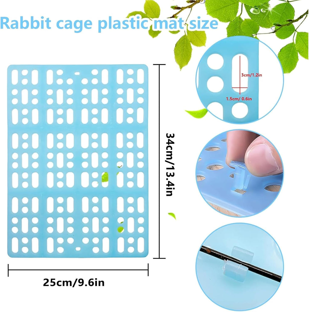 Hamiledyi 10 Pack Rabbit Cage Mats Plastic Resting Mat for Guinea Pig