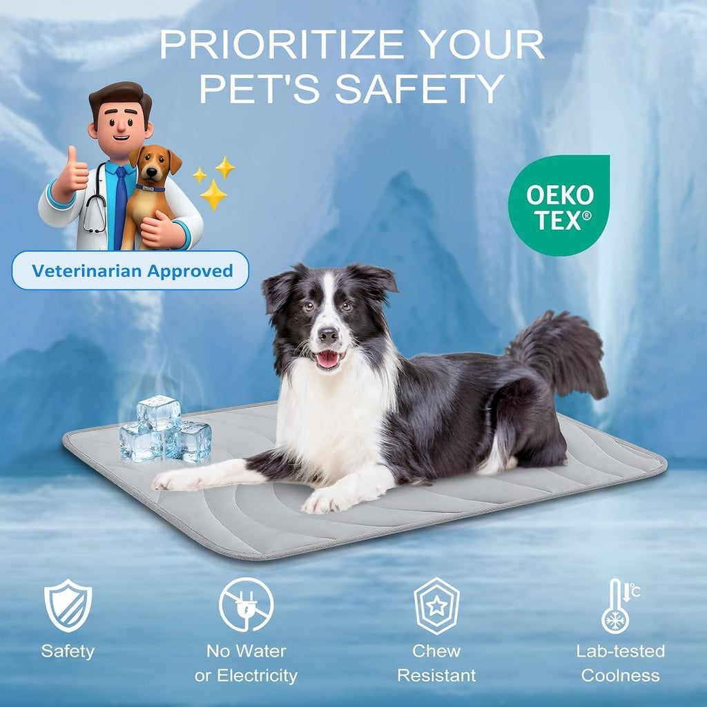 Cozyide Dog Cooling Mat, Q-Max>0.45, 36" L x 23" W, Light Grey