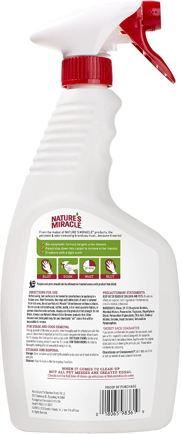 Nature's Miracle Cat Urine Remover, Enzymatic Cleaner, 24 oz