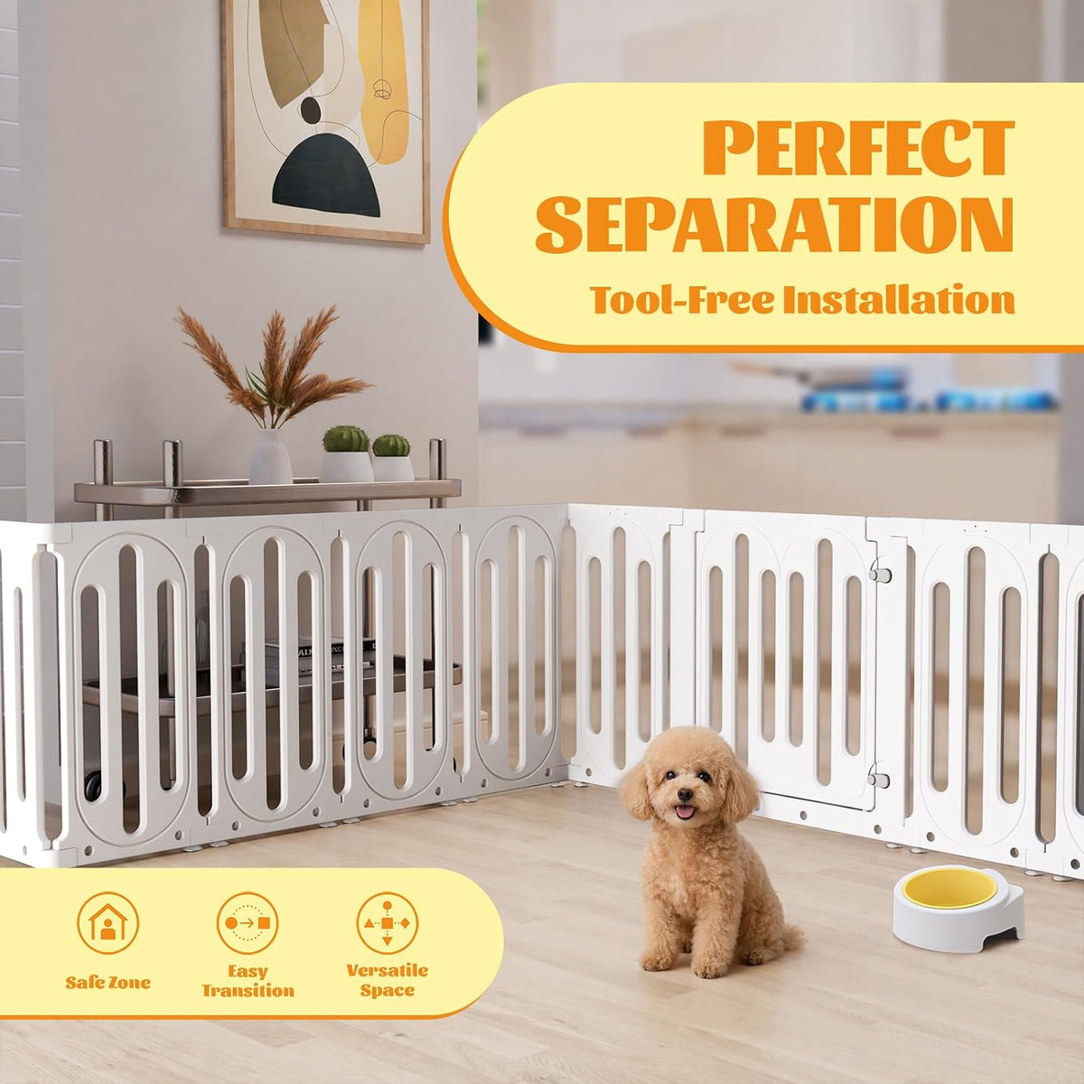 Dog Playpen Indoor for Puppies & Small Dogs, 24 Inch 15 Panel