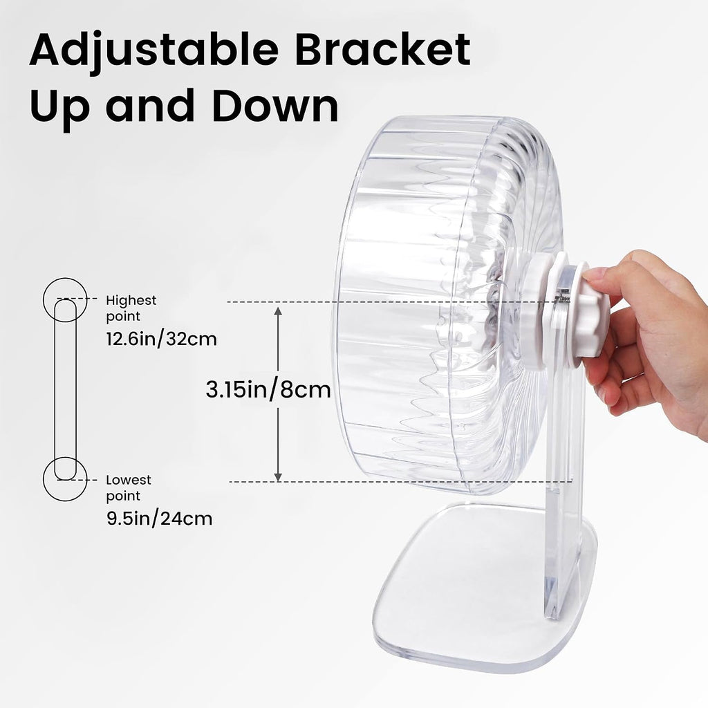 8 inch Silent Hamster Wheel with Adjustable Stand, Clear