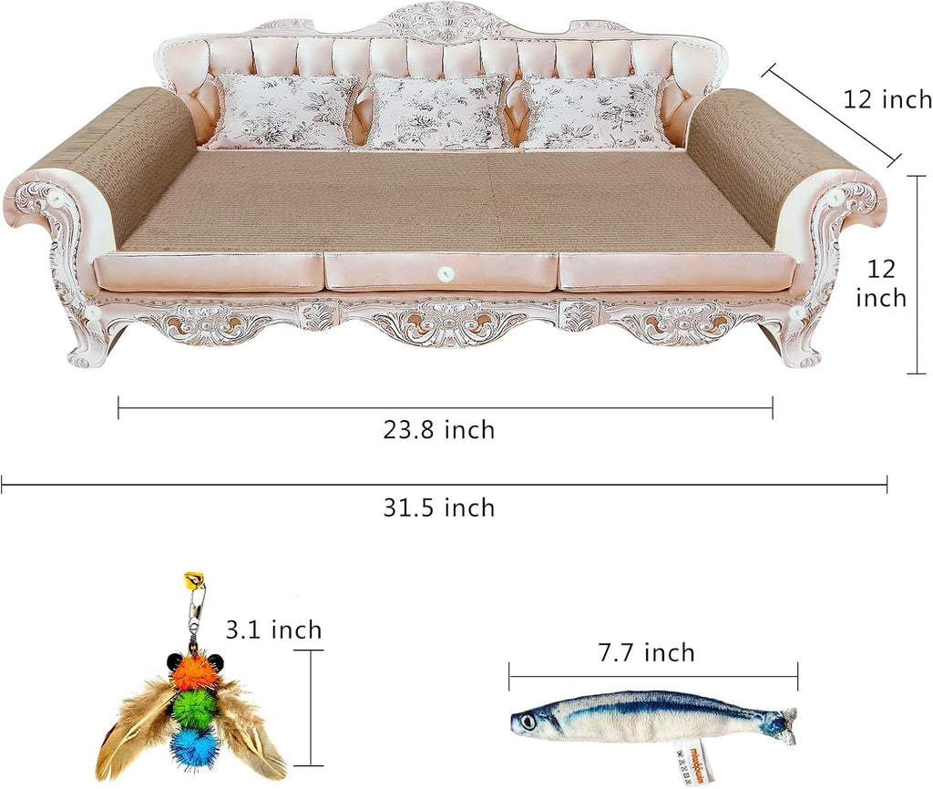 miwoowim 31.5" Extra Large Cat Scratcher Sofa, Durable Cardboard Lounge Bed